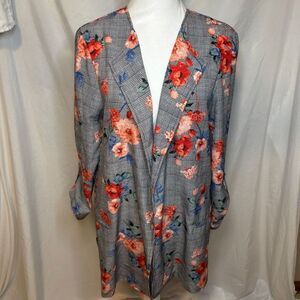 Soho Floral Plaid Stripe Womens Blazer Jacket